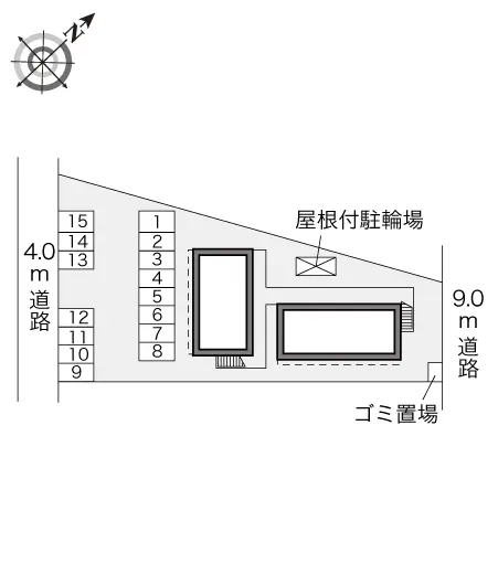 ★手数料０円★北九州市八幡西区下上津役３丁目 月極駐車場